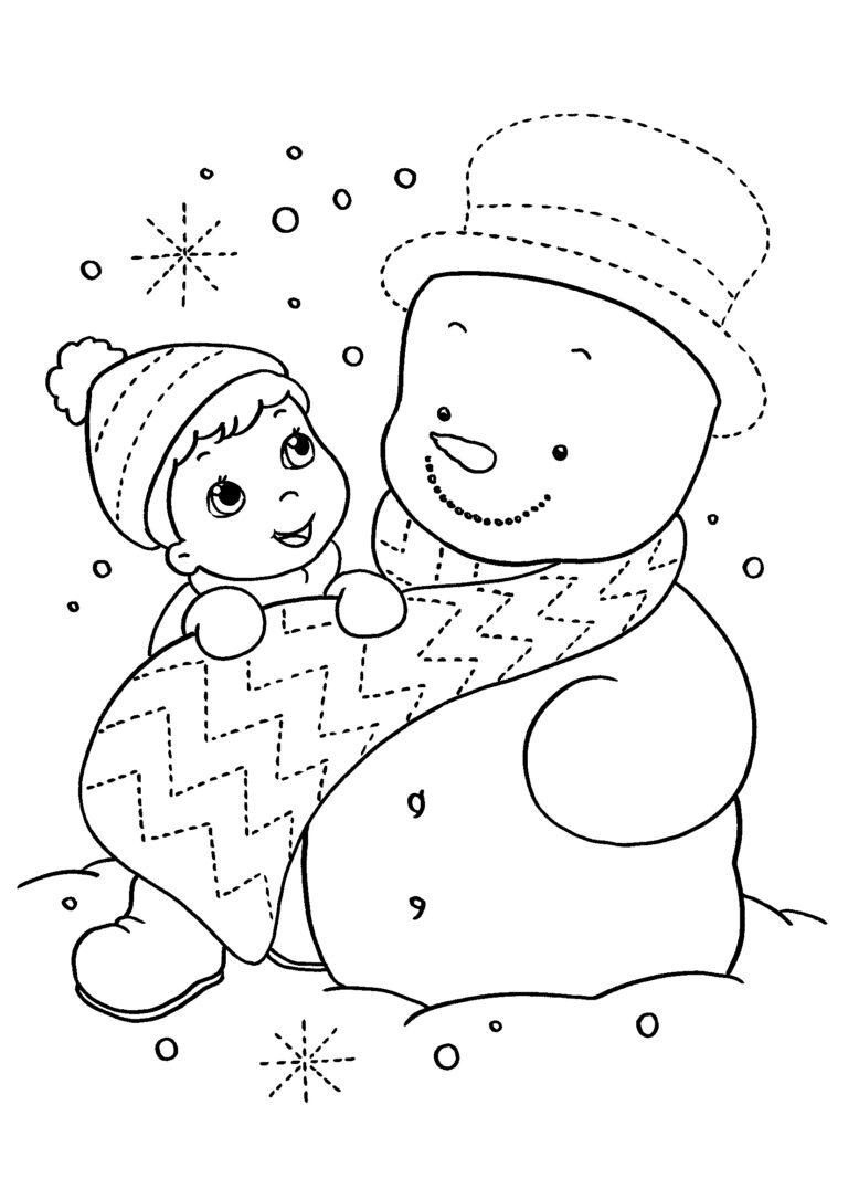 disegno di pupazzo di neve e bambino pregrafismo