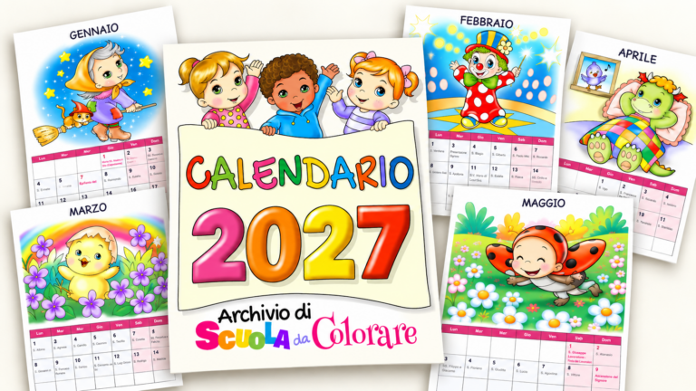 calendario 2027 da colorare per bambini