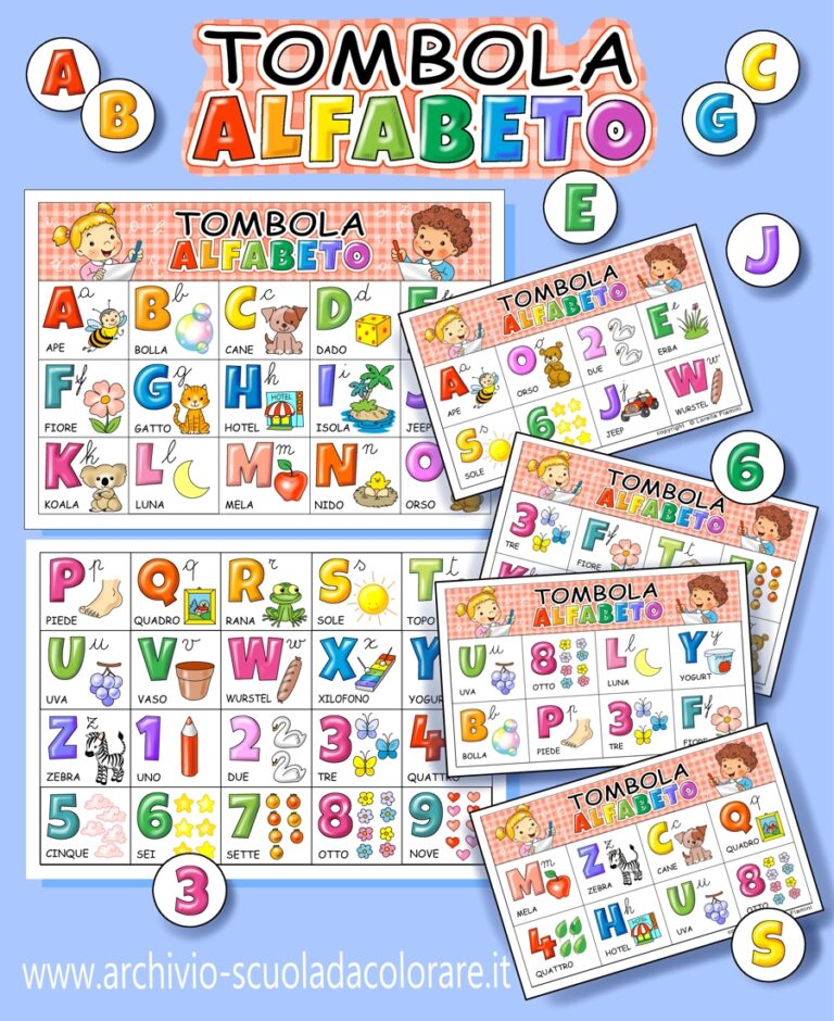 tombola alfabeto scuola infanzia fai-da-te