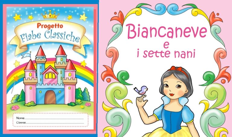 Biancaneve e i sette nani storia da colorare